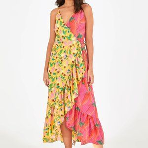 FINAL PRICE FARM Rio Garden Mix Wrap Dress